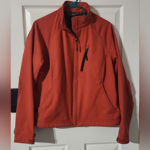 Vintage Eddie Bauer Soft Shell Nylon Jacket Burnt Orange XL - Picture 1 of 6